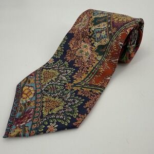 Wilkes Bashford Tie Floral Paisley Printed All Silk‎ Necktie Multicolor 57x3.75